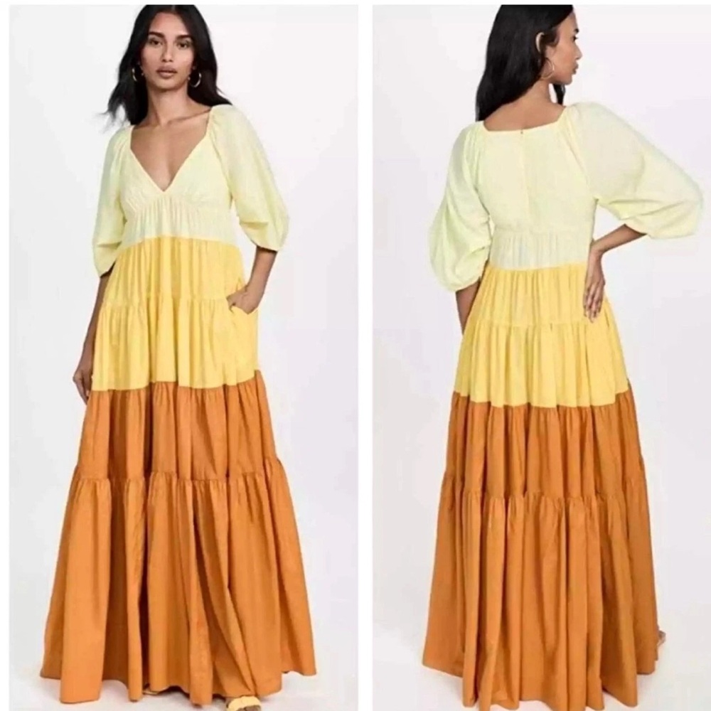 STAUD Meadow Color Block Maxi Dress